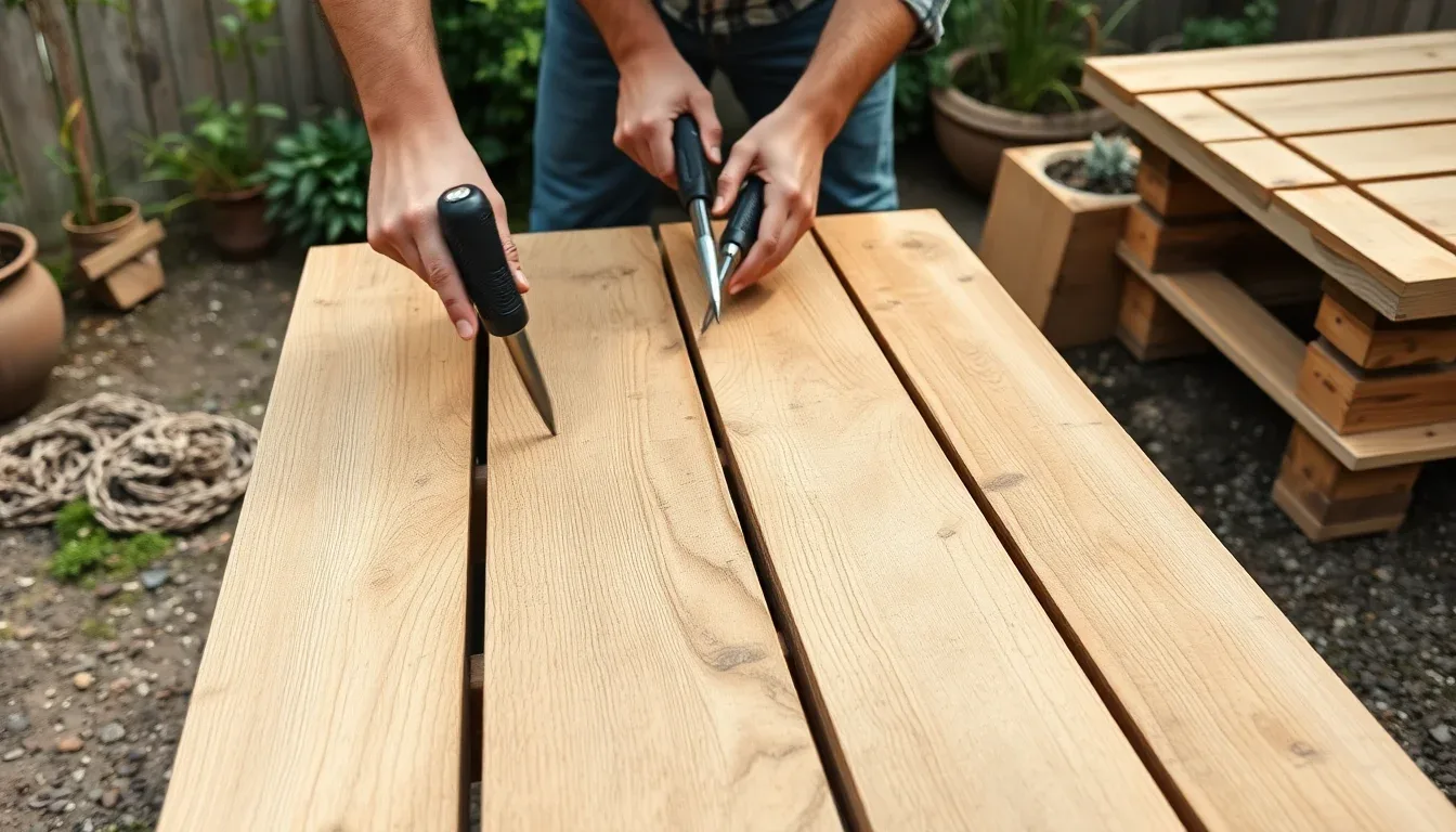 Comment fabriquer une table de jardin en bois avec des palettes  tutoriel DIY